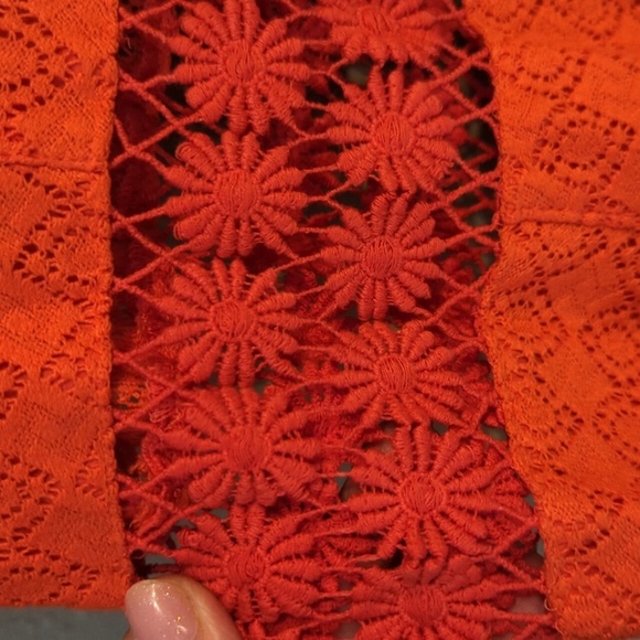 Free People Orange Dress Mini See-Through Daisy Waist Size 10 ASO Taylor Swift - Picture 3 of 10